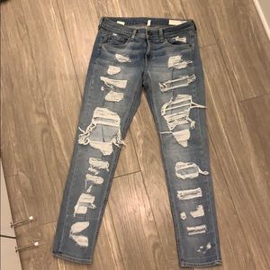 distressed boyfriend jeans